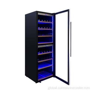 China Freestanding 180 bottle dual zone wine cooler Factory